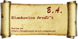 Blaskovics Arnót névjegykártya